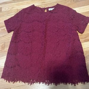 Burgundy lace top